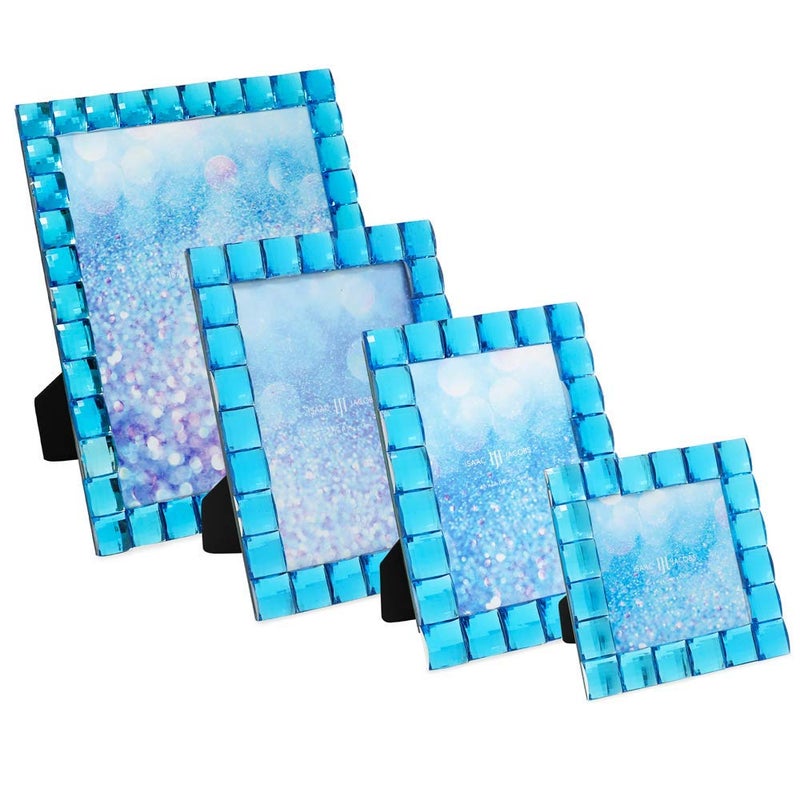 Isaac Jacobs Decorative Sparkling Turquoise Jewel Picture Frame, Photo Display & Home DÃ©cor (5x7, Turquoise) - Image 4